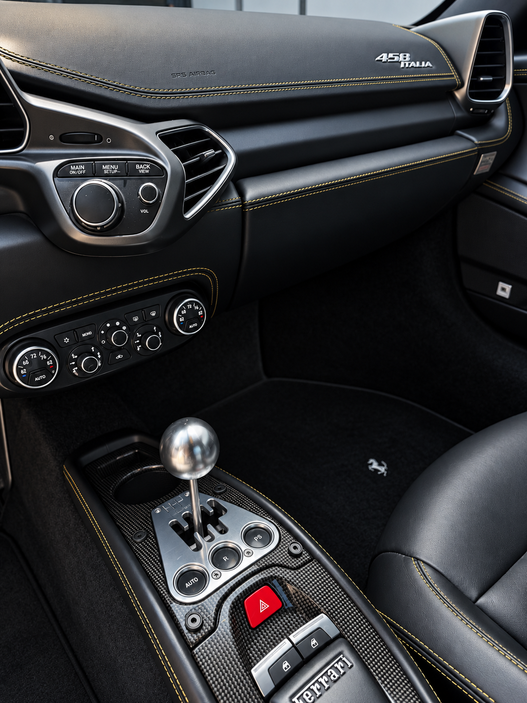 Ferrari 458 interior with gated shifter
